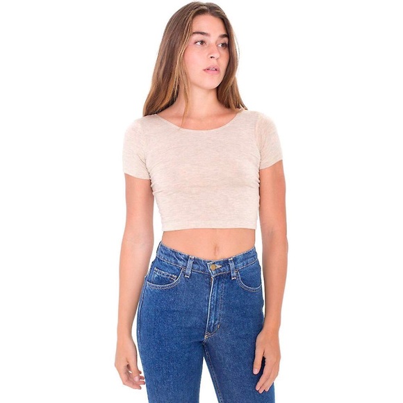American Apparel Cotton Spandex Jersey Crop Top - Picture 8 of 8